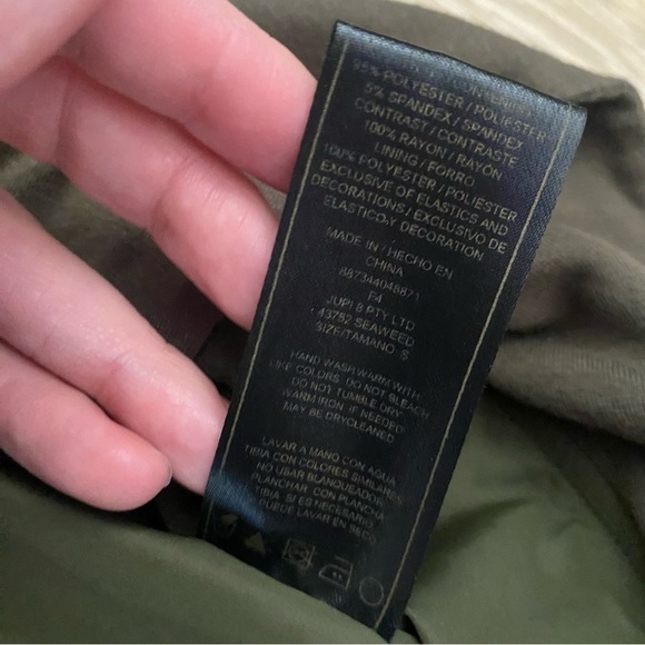 Olive Green Vest Draped Utility Style Moto Zip-Up Gorpcore Layer Size Small - Picture 9 of 11